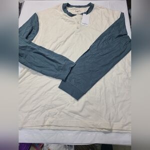 Men's Long Sleeve Henley T-Shirt Goodfellow & Co Off-White Size XL